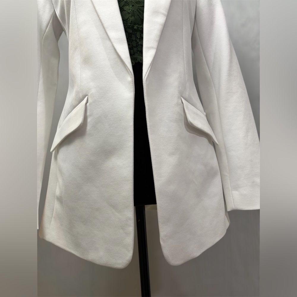 NWT✨Express White Blazer Columnist Open Front Boyfriend Size XS - Picture 8 of 9